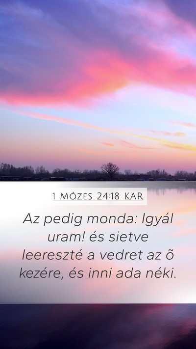1 Mózes 24:18 KAR Bible Verse Image