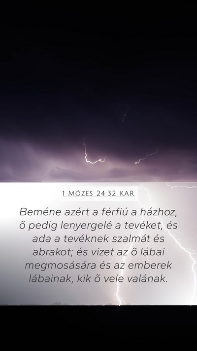 1 Mózes 24:32 KAR Bible Verse Image