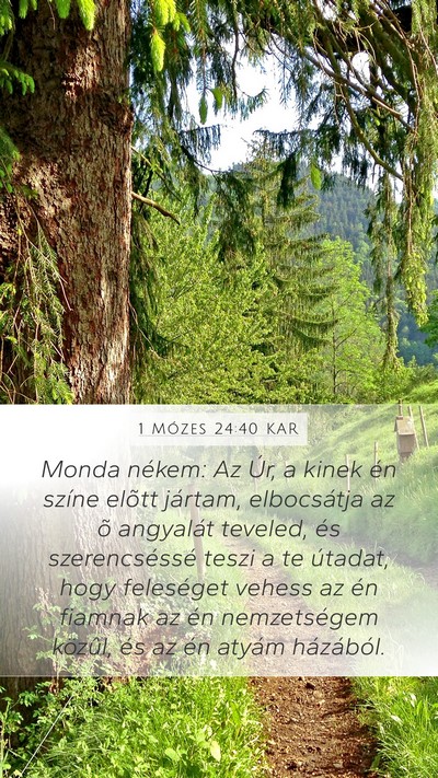 1 Mózes 24:40 KAR Mobile Phone Wallpaper - Monda nékem: Az Úr, a kinek én színe elõtt - Mobile Bible Verse Wallpaper