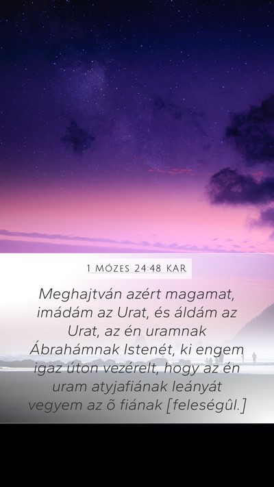 1 Mózes 24:48 KAR Bible Verse Image