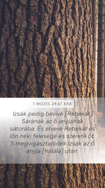1 Mózes 24:67 KAR Bible Verse Image