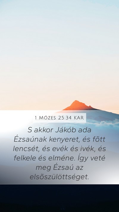 1 Mózes 25:34 KAR Bible Verse Image