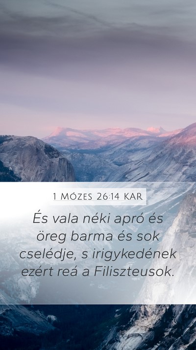 1 Mózes 26:14 KAR Bible Verse Image