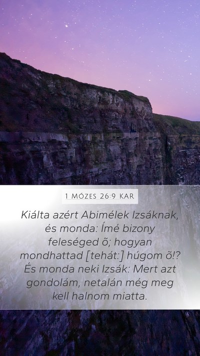 1 Mózes 26:9 KAR Bible Verse Image