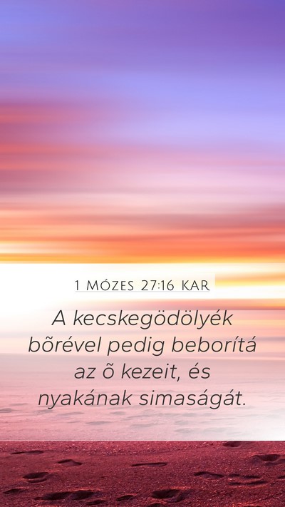 1 Mózes 27:16 KAR Bible Verse Image