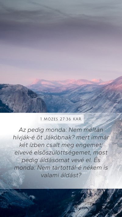 1 Mózes 27:36 KAR Bible Verse Image