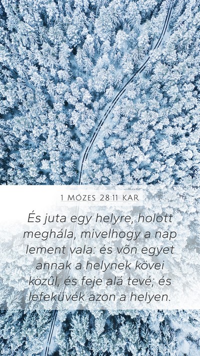 1 Mózes 28:11 KAR Mobile Phone Wallpaper - És juta egy helyre, holott meghála, mivelhogy a - Mobile Bible Verse Wallpaper