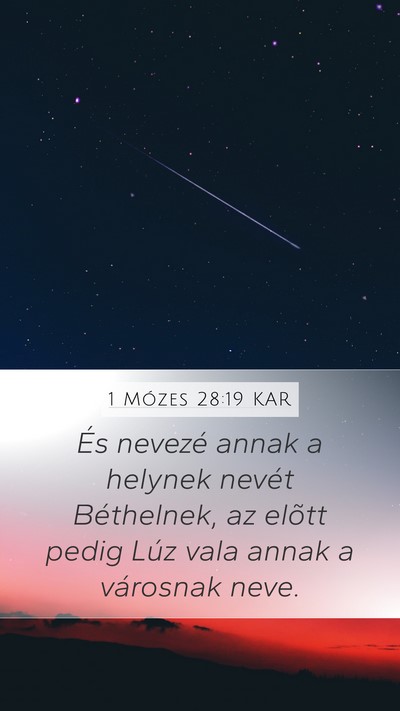 1 Mózes 28:19 KAR Bible Verse Image