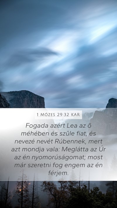 1 Mózes 29:32 KAR Bible Verse Image