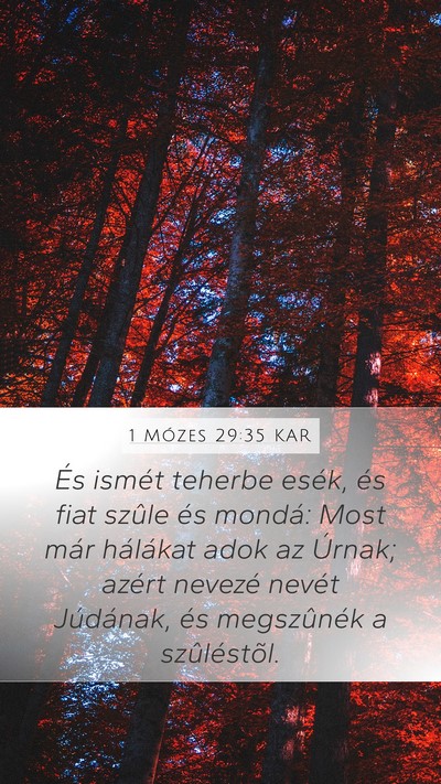 1 Mózes 29:35 KAR Bible Verse Image