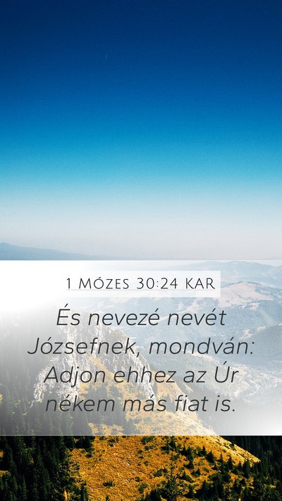 1 Mózes 30:24 KAR Bible Verse Image