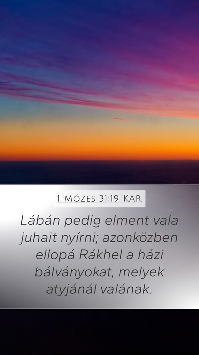 1 Mózes 31:19 KAR Bible Verse Image