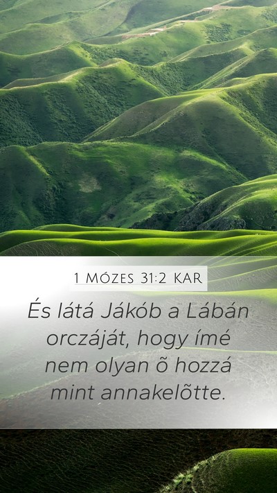 1 Mózes 31:2 KAR Bible Verse Image