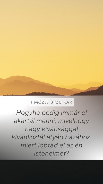 1 Mózes 31:30 KAR Bible Verse Image