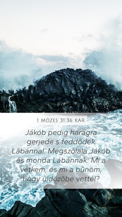 1 Mózes 31:36 KAR Bible Verse Image