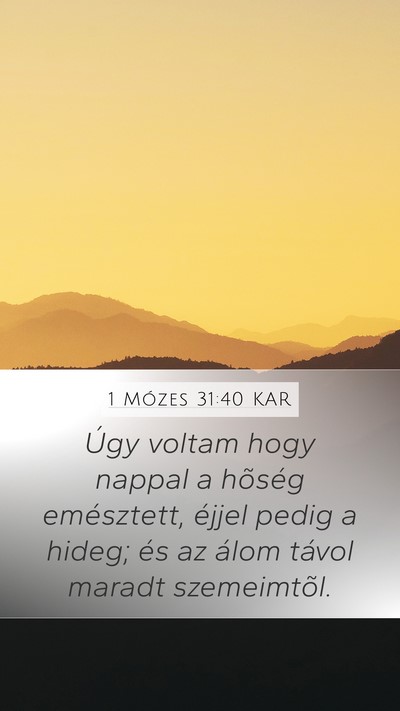 1 Mózes 31:40 KAR Bible Verse Image