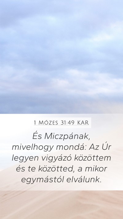 1 Mózes 31:49 KAR Bible Verse Image