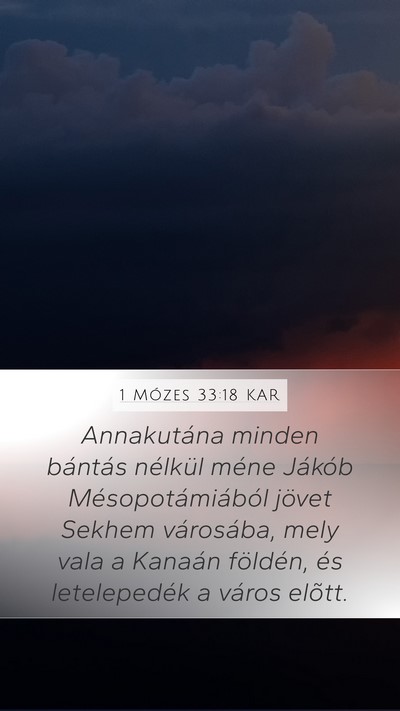 1 Mózes 33:18 KAR Bible Verse Image