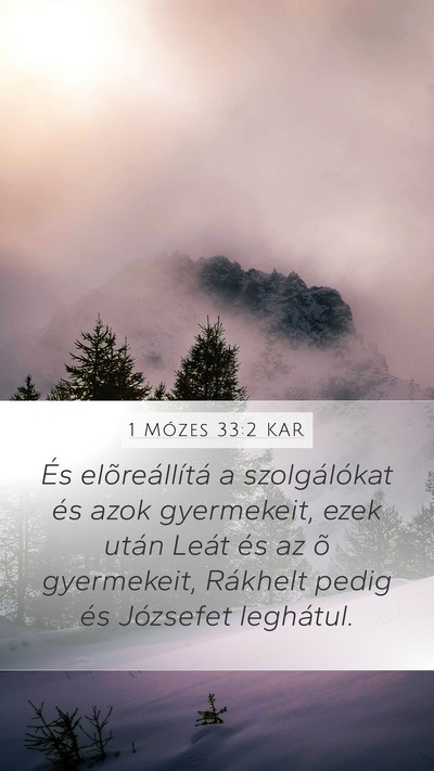 1 Mózes 33:2 KAR Mobile Phone Wallpaper - És elõreállítá a szolgálókat és azok - Mobile Bible Verse Wallpaper