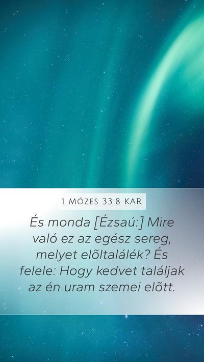 1 Mózes 33:8 KAR Bible Verse Image