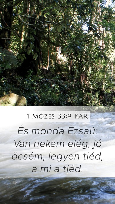 1 Mózes 33:9 KAR Mobile Phone Wallpaper - És monda Ézsaú: Van nekem elég, jó öcsém, - Mobile Bible Verse Wallpaper