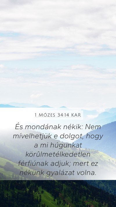 1 Mózes 34:14 KAR Bible Verse Image