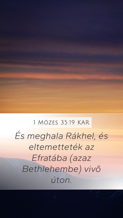 1 Mózes 35:19 KAR Bible Verse Image