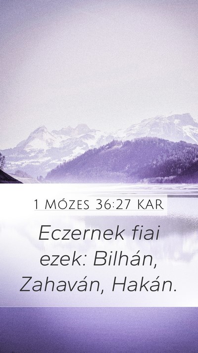 1 Mózes 36:27 KAR Bible Verse Image
