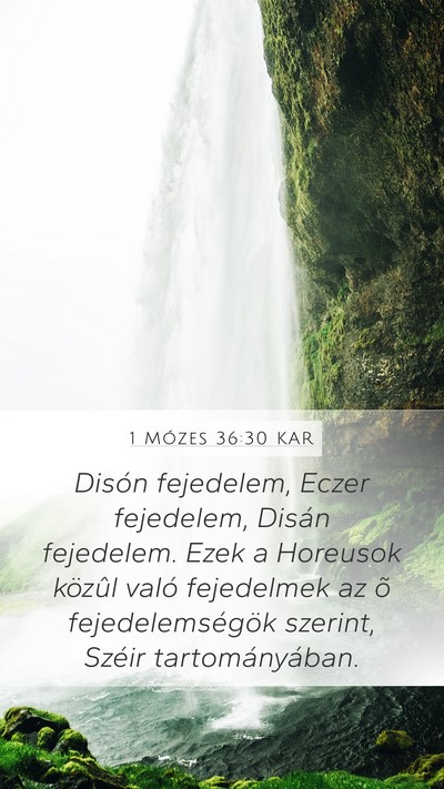 1 Mózes 36:30 KAR Bible Verse Image