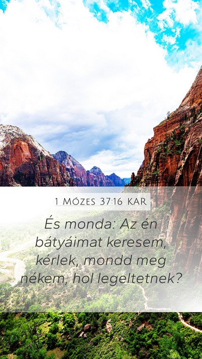 1 Mózes 37:16 KAR Mobile Phone Wallpaper - És monda: Az én bátyáimat keresem, kérlek, - Mobile Bible Verse Wallpaper