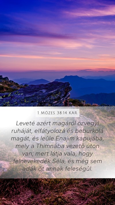 1 Mózes 38:14 KAR Bible Verse Image