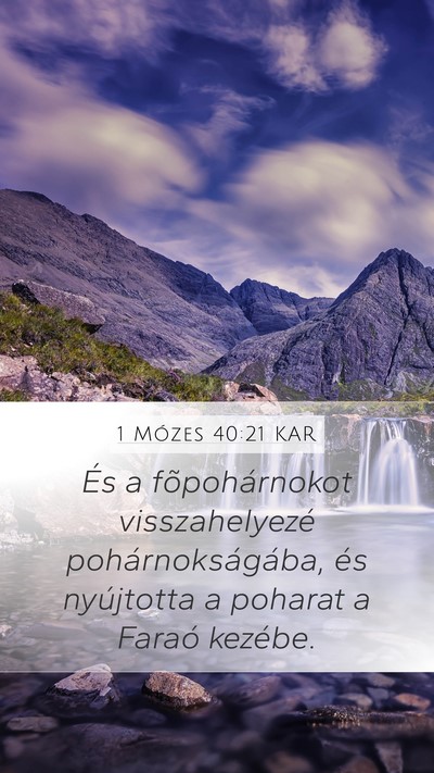 1 Mózes 40:21 KAR Bible Verse Image