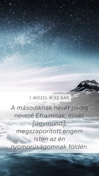 1 Mózes 41:52 KAR Bible Verse Image
