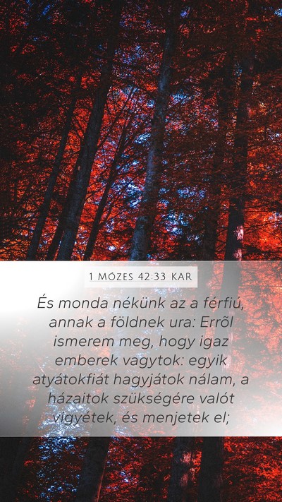 1 Mózes 42:33 KAR Bible Verse Image