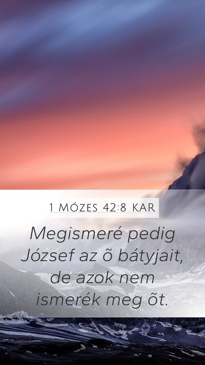 1 Mózes 42:8 KAR Mobile Phone Wallpaper - Megismeré pedig József az õ bátyjait, de azok - Mobile Bible Verse Wallpaper
