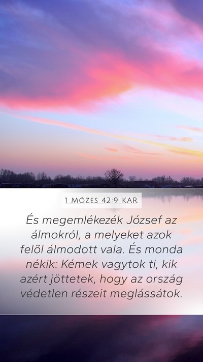 1 Mózes 42:9 KAR Bible Verse Image