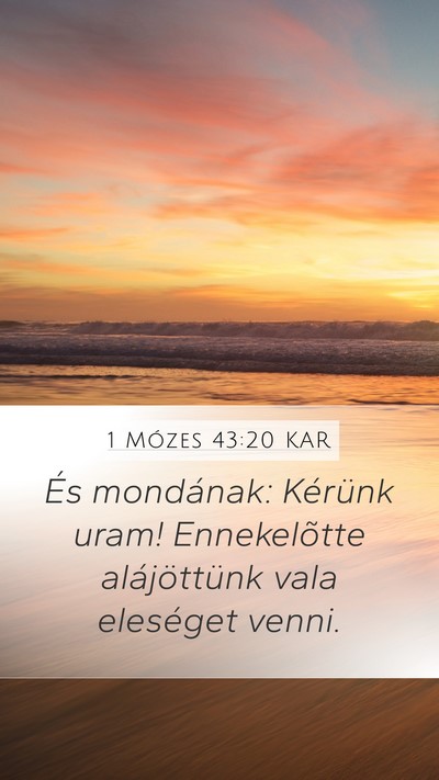 1 Mózes 43:20 KAR Bible Verse Image