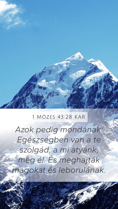 1 Mózes 43:28 KAR Bible Verse Image