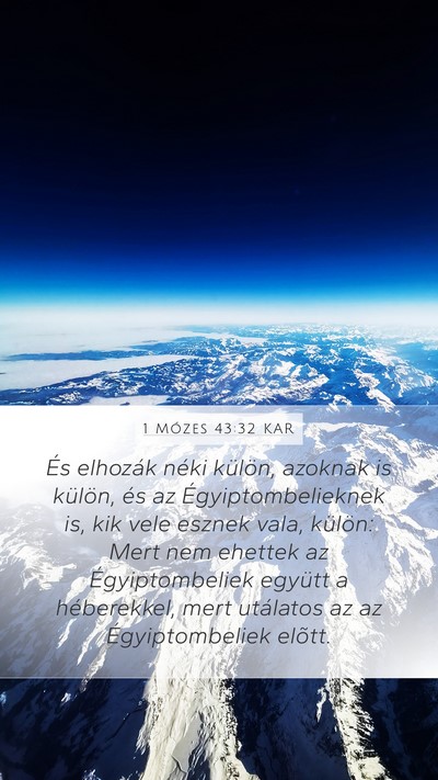 1 Mózes 43:32 KAR Bible Verse Image
