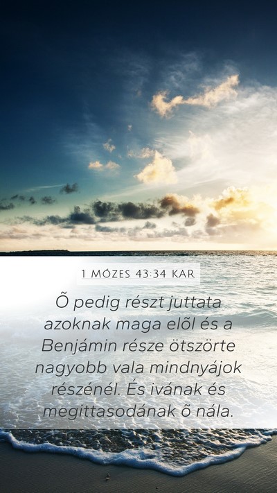1 Mózes 43:34 KAR Bible Verse Image