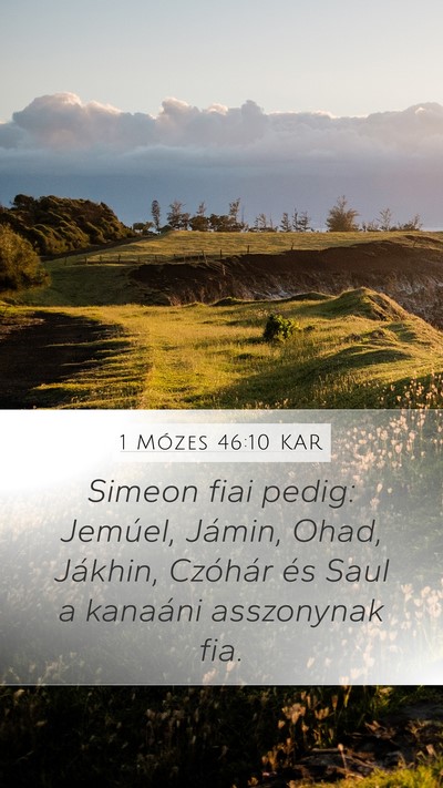 1 Mózes 46:10 KAR Mobile Phone Wallpaper - Simeon fiai pedig: Jemúel, Jámin, Ohad, - Mobile Bible Verse Wallpaper