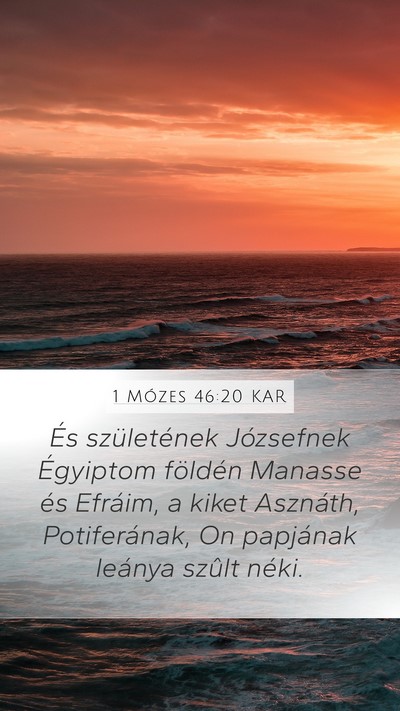 1 Mózes 46:20 KAR Bible Verse Image