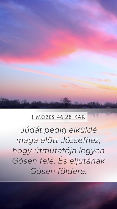 1 Mózes 46:28 KAR Bible Verse Image