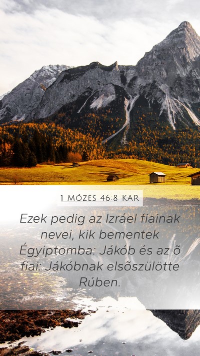 1 Mózes 46:8 KAR Mobile Phone Wallpaper - Ezek pedig az Izráel fiainak nevei, kik bementek - Mobile Bible Verse Wallpaper