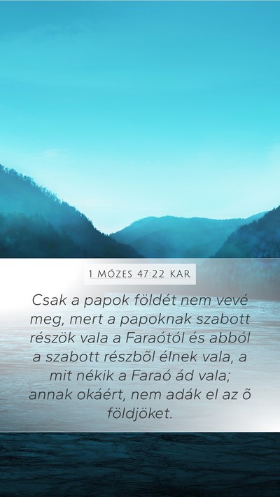 1 Mózes 47:22 KAR Bible Verse Image