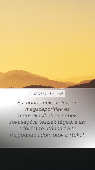 1 Mózes 48:4 KAR Bible Verse Image