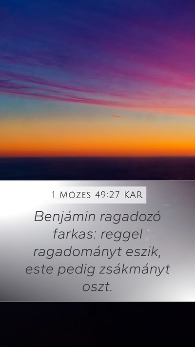 1 Mózes 49:27 KAR Bible Verse Image