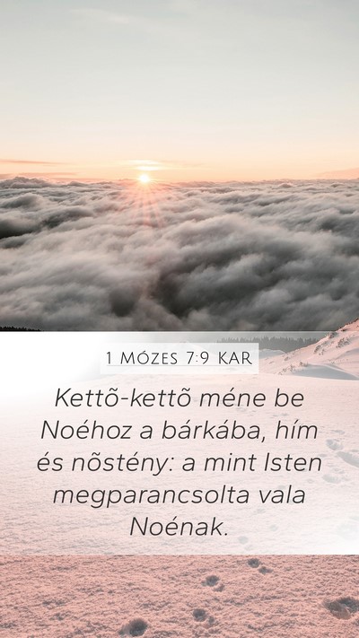 1 Mózes 7:9 KAR Mobile Phone Wallpaper - Kettõ-kettõ méne be Noéhoz a bárkába, hím - Mobile Bible Verse Wallpaper