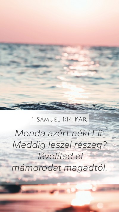 1 Sámuel 1:14 KAR Mobile Phone Wallpaper - Monda azért néki Éli: Meddig leszel részeg? - Mobile Bible Verse Wallpaper