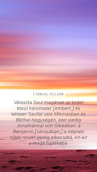 1 Sámuel 13:2 KAR Mobile Phone Wallpaper - Választa Saul magának az Izráel közül - Mobile Bible Verse Wallpaper